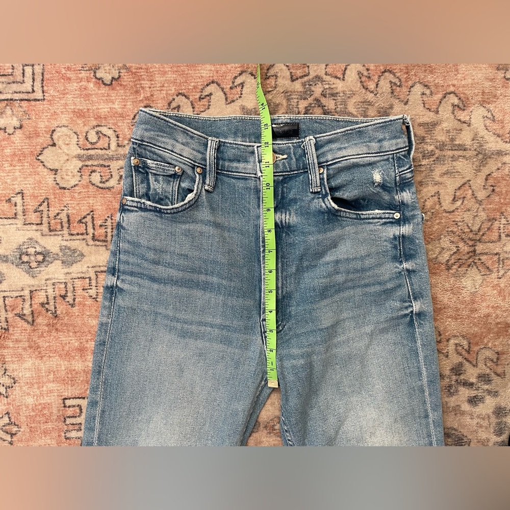 MOTHER Highwaist Rider Ankle Fray Fish Out Of Water Light Wash Jeans Women’s 26 - Picture 6 of 7